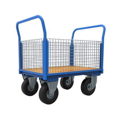 JOTKEL|12907|Wózek platformowy skrzynkowy 1050 x 1043 x 700 z bokami z siatki stalowej