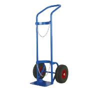 
Trolley for one cylinder with technical gases in a vertical arrangement