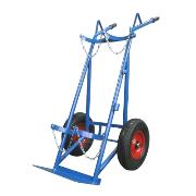 
Trolley for two technical gas cylinders in oblique arrangement
