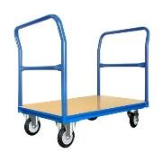 Wózek platformowy 1285 x 965 x 800 z dwoma uchwytami czołowymi rurowymi