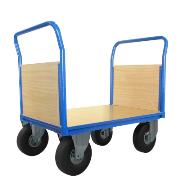 Wózek platformowy 1285 x 1070 x 800 z dwoma uchwytami czołowymi wypełnionymi