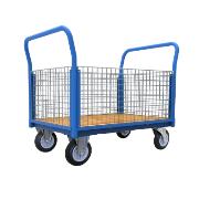 Wózek platformowy skrzynkowy 1200 x 1005 x 800 z bokami z siatki stalowej