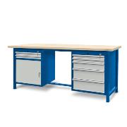 Workbench 2100 x 740: 1 cabinet S11, 1 cabinet S13 (7 drawers, 1 locker)
