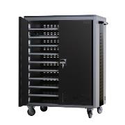 A trolley for storing and charging laptops
