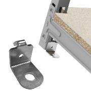 Element for fixing plug-in racks to the floor