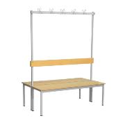 Ławka dwustronna 1000 mm z wieszakami (10 potrójnych wieszaków)