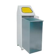 
Metal waste container with metal basket
