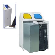 
Metal waste bin - double - with 1 basket, 1 bag clamp and a pedals
