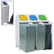 
Metal waste container - triple with 2 metal baskets, 1 clamp for bags and a pedals