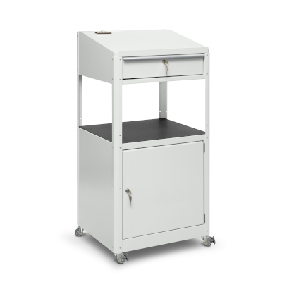 JOTKEL|21908|
Workshop desk on wheels with a cabinet with doors