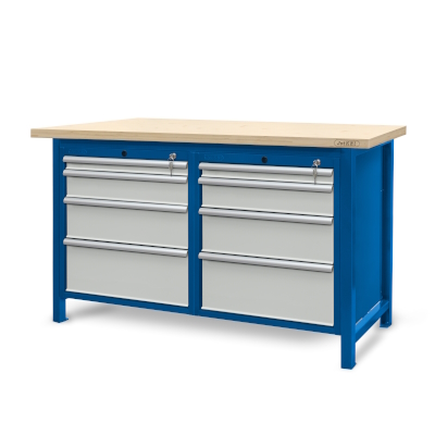 JOTKEL|22015|Workbench 1500 x 740: 2 cabinets S14 (8 drawers)
