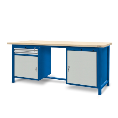 JOTKEL|22107|Workbench 2100 x 740: 1 cabinet S11, 1 cabinet S12 (2 drawers, 2 lockers)