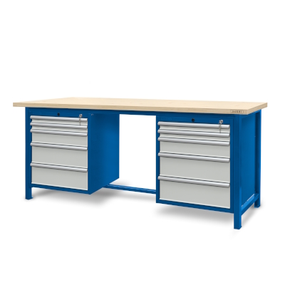 JOTKEL|22113|Workbench 2100 x 740: 2 cabinets S13 (10 drawers)