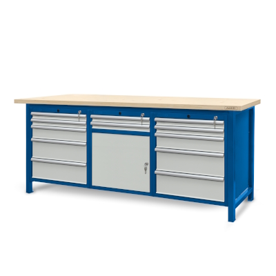 JOTKEL|22126|Workbench 2100 x 740: 2 cabinets S13, 1 cabinet S11 (12 drawers, 1 locker)