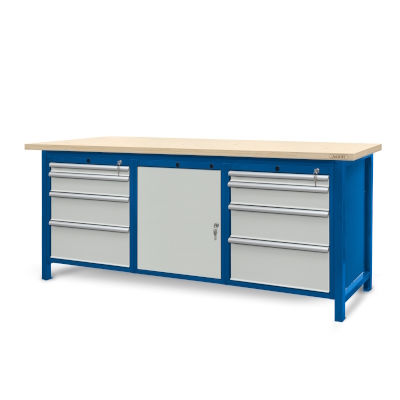 JOTKEL|22130|Workbench 2100 x 740: 2 cabinets S14, 1 cabinet S12 (8 drawers, 1 locker)