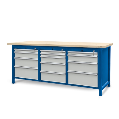 JOTKEL|22131|Workbench 2100 x 740: 2 cabinets S14, 1 cabinet S13 (13 drawers)