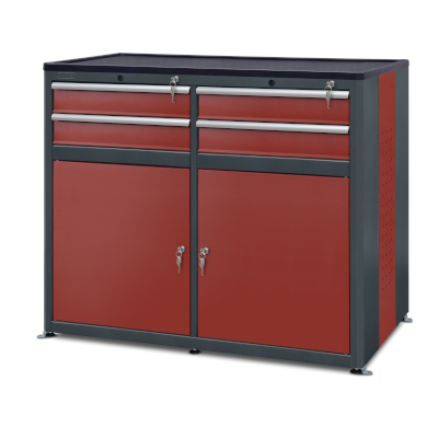 JOTKEL|22273|Workshop cabinet HSW05: 2 doors, 2 shelves, 4 drawers