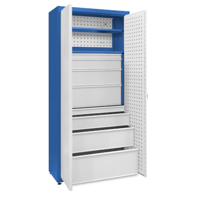 JOTKEL|23185|Universal cabinet: 2 painted shelves, 2 large sets of drawers, perforated boards