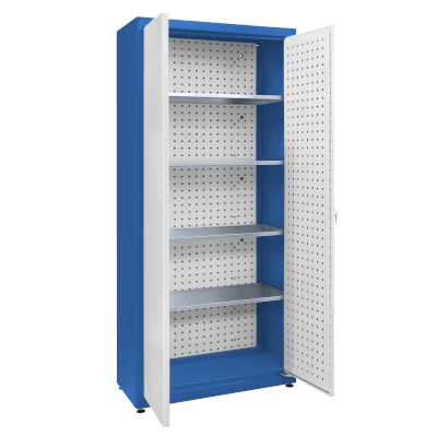 JOTKEL|23190|
Universal cabinet: 4 galvanised shelves, perforated boards