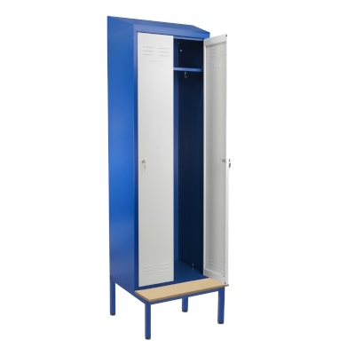 JOTKEL|24807|Cloakroom locker HSU02 width 600 with a sloping roof and a bench