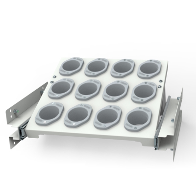 JOTKEL|27028|Slanted pull-out shelf with ISO 50 sockets for cabinets Cat. No. 27045 and 27046