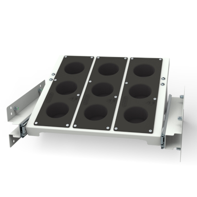 JOTKEL|27030|Slanted pull-out shelf with HSK 100 sockets for cabinets Cat. No. 27045 and 27046