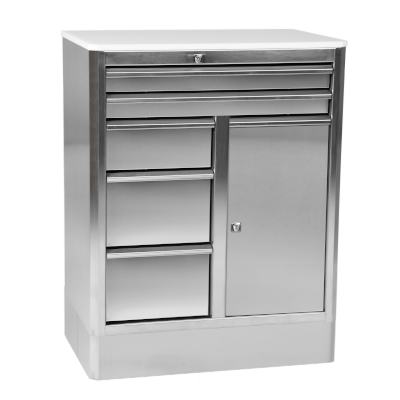 JOTKEL|55055|
Stainless steel workshop cabinet.: 1 locker , 5 drawers (2xD70 1xE140 2xE210)