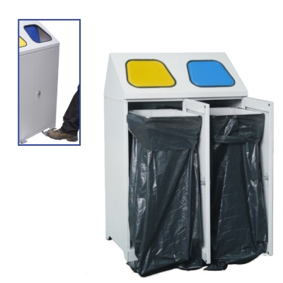 JOTKEL|80254|
Metal waste bin - double - with 2 bag clamps and a pedals