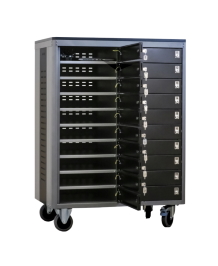 Laptop storage and charging trolley - 20 separate lockers