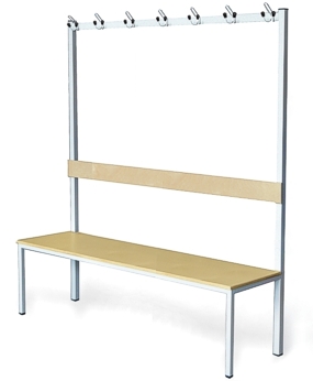 Free-standing bench with hangers