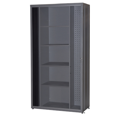 Roller shutter cabinet with narrow shelves and perforated panel Cat. No. 23602