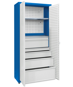 Universal cabinet - 2 galvanized shelves 1 large set of drawers: 
