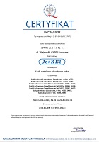Certificate of compliance for metal safety cabinets