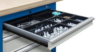 Organizer for workbench drawers made of plastic