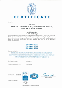 JOTKEL 2019 Quality Certificate