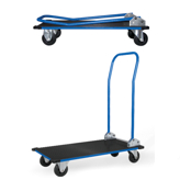 Platform trolley with folding front handle