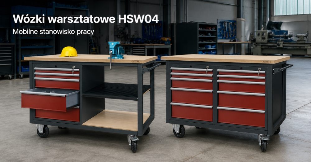 Duże wózki warsztatowe z blatem - male stoły warsztatowe na kółkach