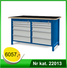 Stół warsztatowy HSS04 - Nr kat. 22013 - RAL 5005, blat pokryty gumą gładką