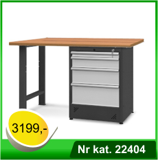 Stół warsztatowy HSS07 - Nr kat. 22404 - RAL 7016, blat klejonka bukowa