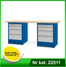 Stół warsztatowy HSS08 - Nr kat. 22511 - RAL 5005 - 7035, blat lakierowany